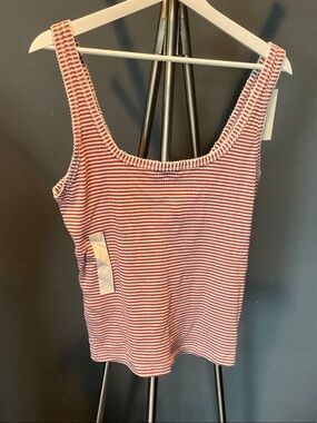 Universal Thread Rust and White Striped Knit Tank